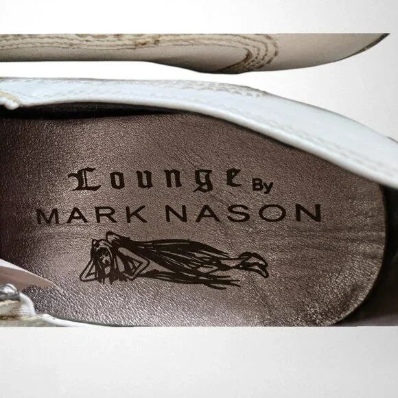 Lounge by Mark Nason Size 9.5 Men's Vintage Leather Loafers Off White - Picture 6 of 11